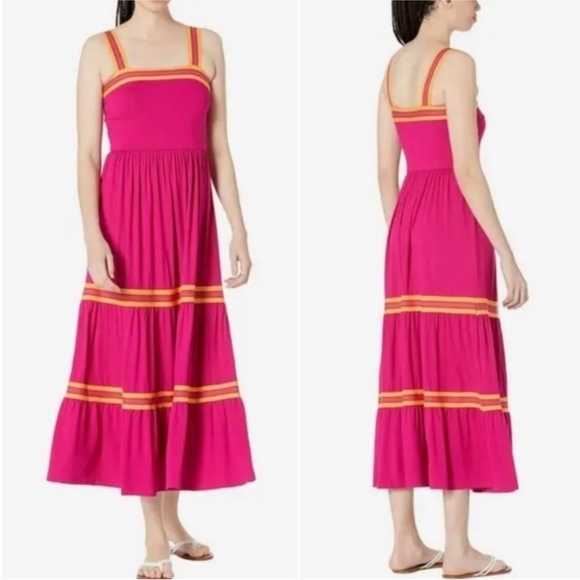 Ted Baker Norabel Tiered Jersey Vest Midi Dress - Picture 1 of 11